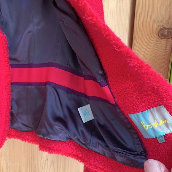 Boden Hot Pink Neon Boucle Tweed Chanel Fantasy Look Jacket Fringe Trim Chic 💕 - Picture 8 of 16